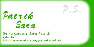 patrik sara business card
